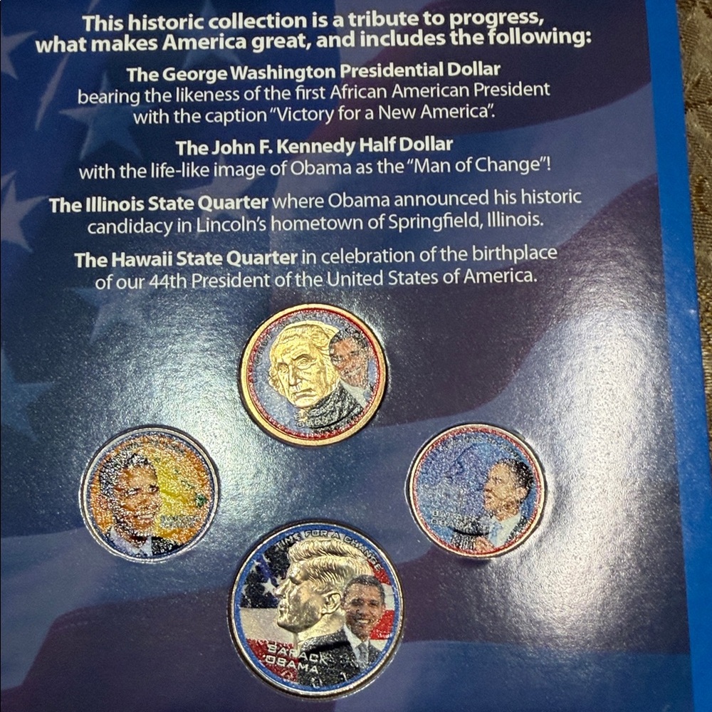 Presidential Coin Set with Obama, George Washington and John F. Kennedy. - Picture 2 of 10